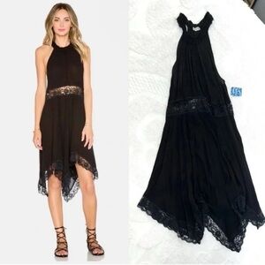 Free People Go Lightly Black Halter Dress